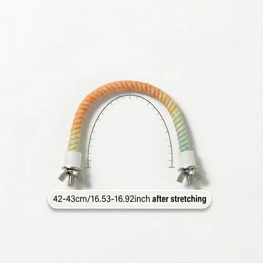 Premium Bendable Rope Bird Perch (43cm) | Colorful Bungee Toy for Budgies, Cockatiels & Conures