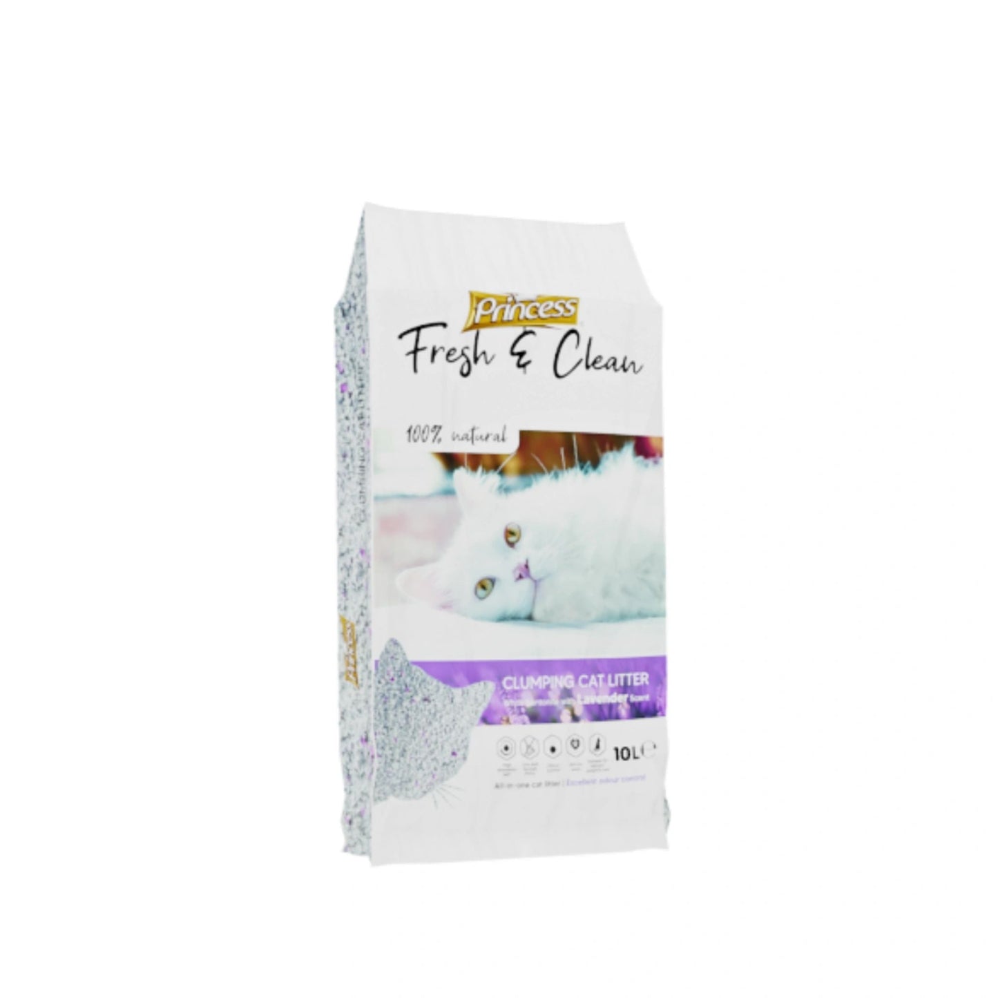 Princess Fresh & Clean Bentonite Clumping Cat Litter – LAVENDER SCENT 10L