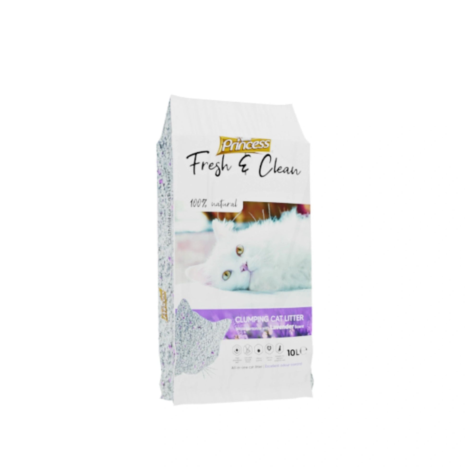 Princess Fresh & Clean Bentonite Clumping Cat Litter – LAVENDER SCENT 10L