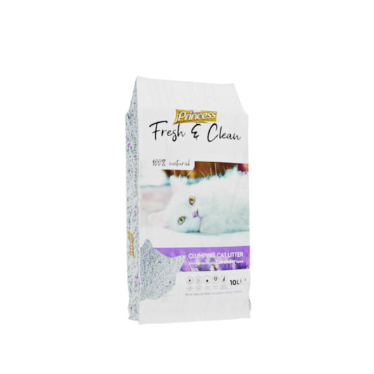 Princess Fresh & Clean Bentonite Clumping Cat Litter – LAVENDER SCENT 10L