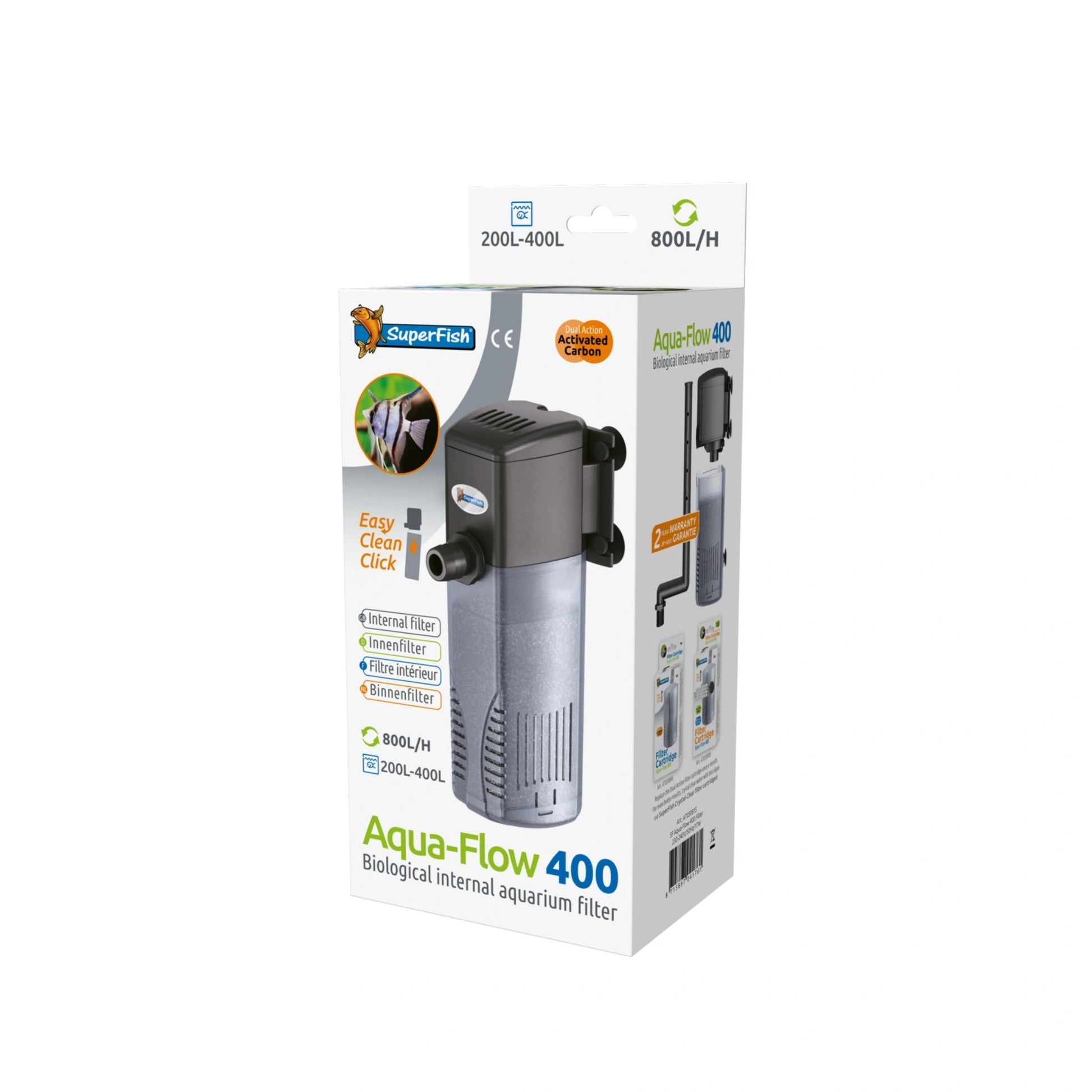 SF Aquaflow 400 Internal Aquarium Filter 800 L/H for Large Tanks 200-400L