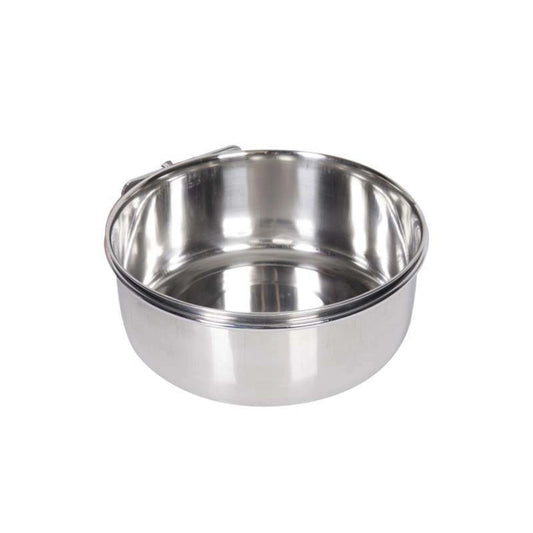 Stainless Steel Parrot Food | Water Bowl Classic WIth Screw Holder, 11cm