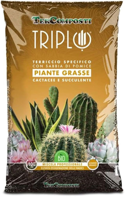 Triplo Cactus & Succulent Potting Soil Compost | Fast-Draining Pumice Mix