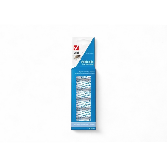 Vebi Vebicolle bug mask packaging, featuring a blue and white box with a clear window showing the printed bug mask sheets inside, set against a plain white background.