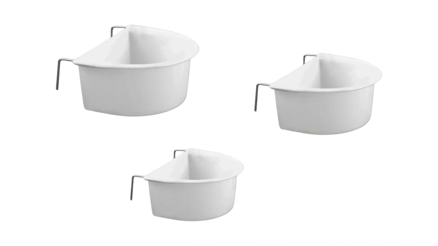 White Coop Bird Food | Water Cup With Hooks, 11cm (1pc)