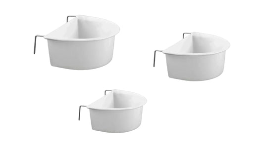 White Coop Bird Food | Water Cup With Hooks, 11cm (1pc)