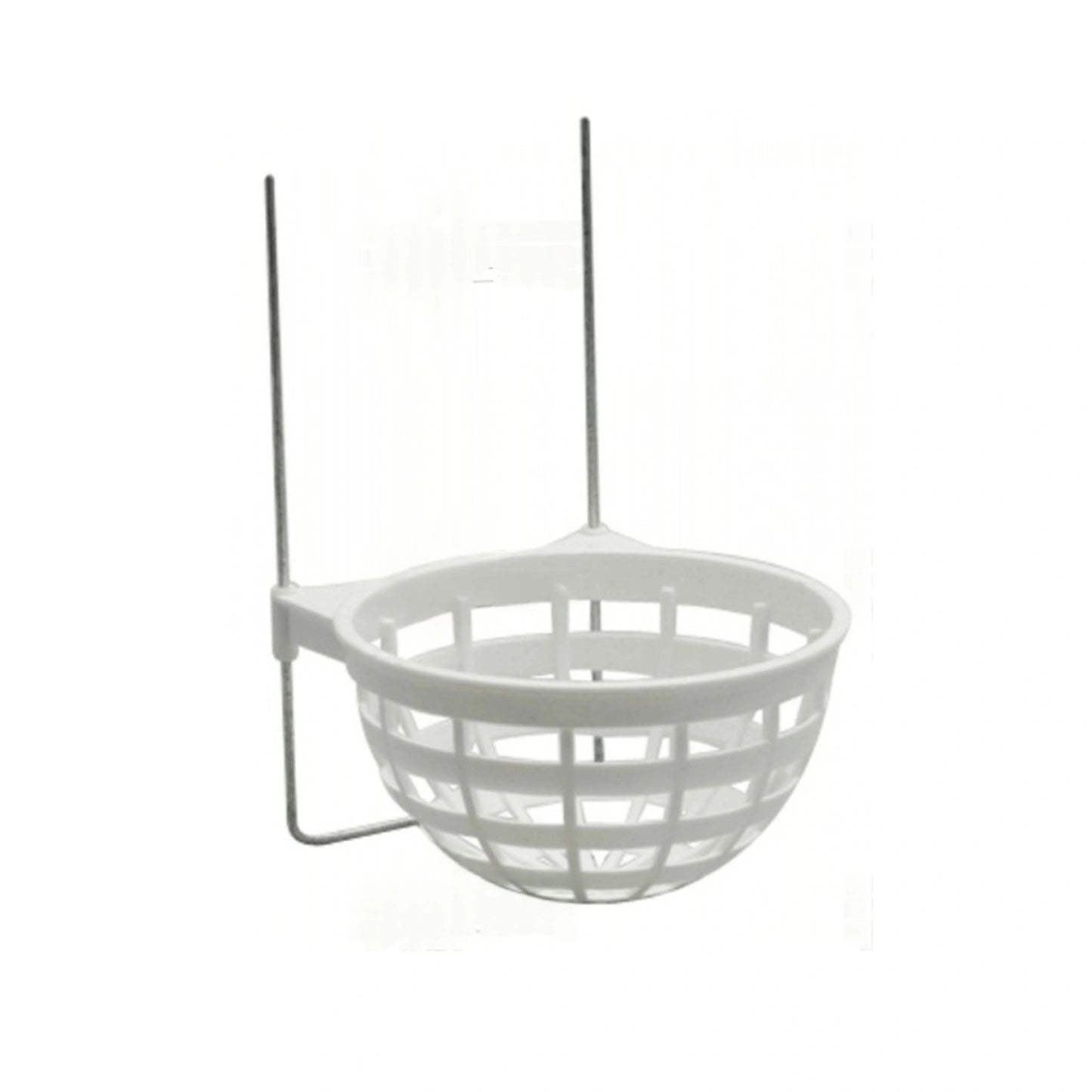 White Plastic Internal Canary nest with wire hooks.