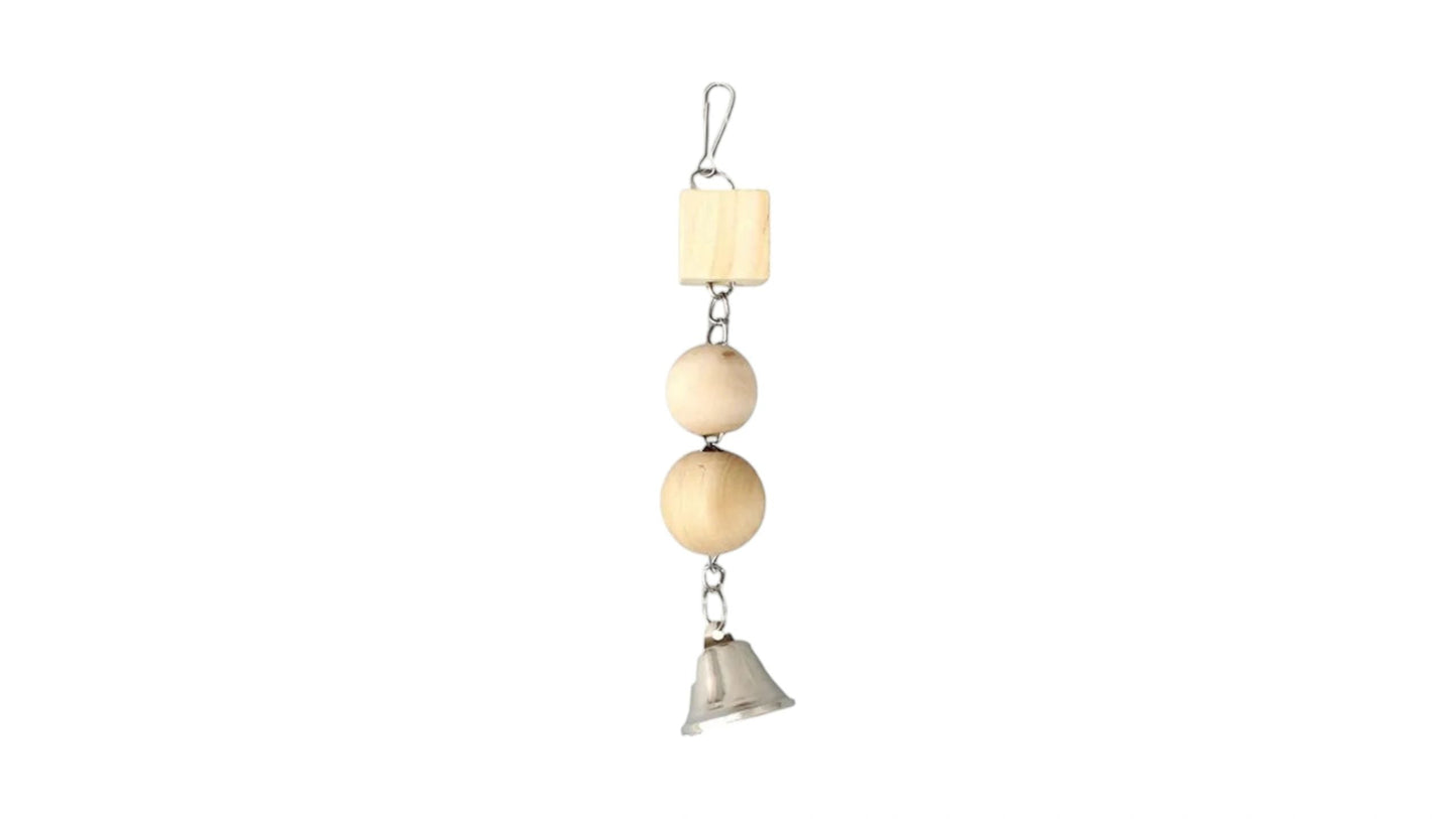 Wooden Bird Cage Toy with Bell