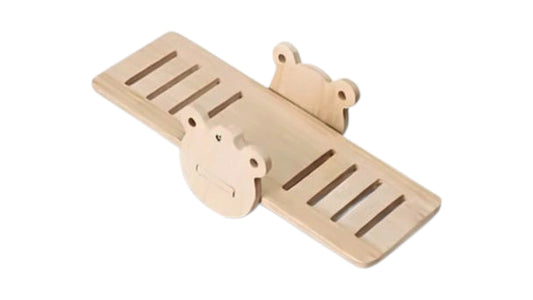 Wooden Hamster Seesaw Teeter-Totter Chew Toy for Small Rodents, 1 Piece