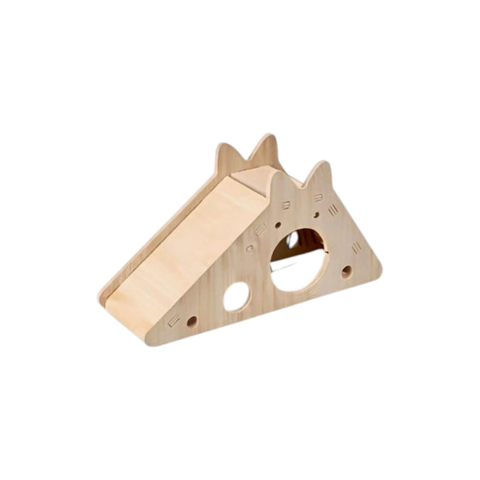 Wooden House Slide & Hideout Chew Toy for Hamsters & Small Rodents. 1 Piece