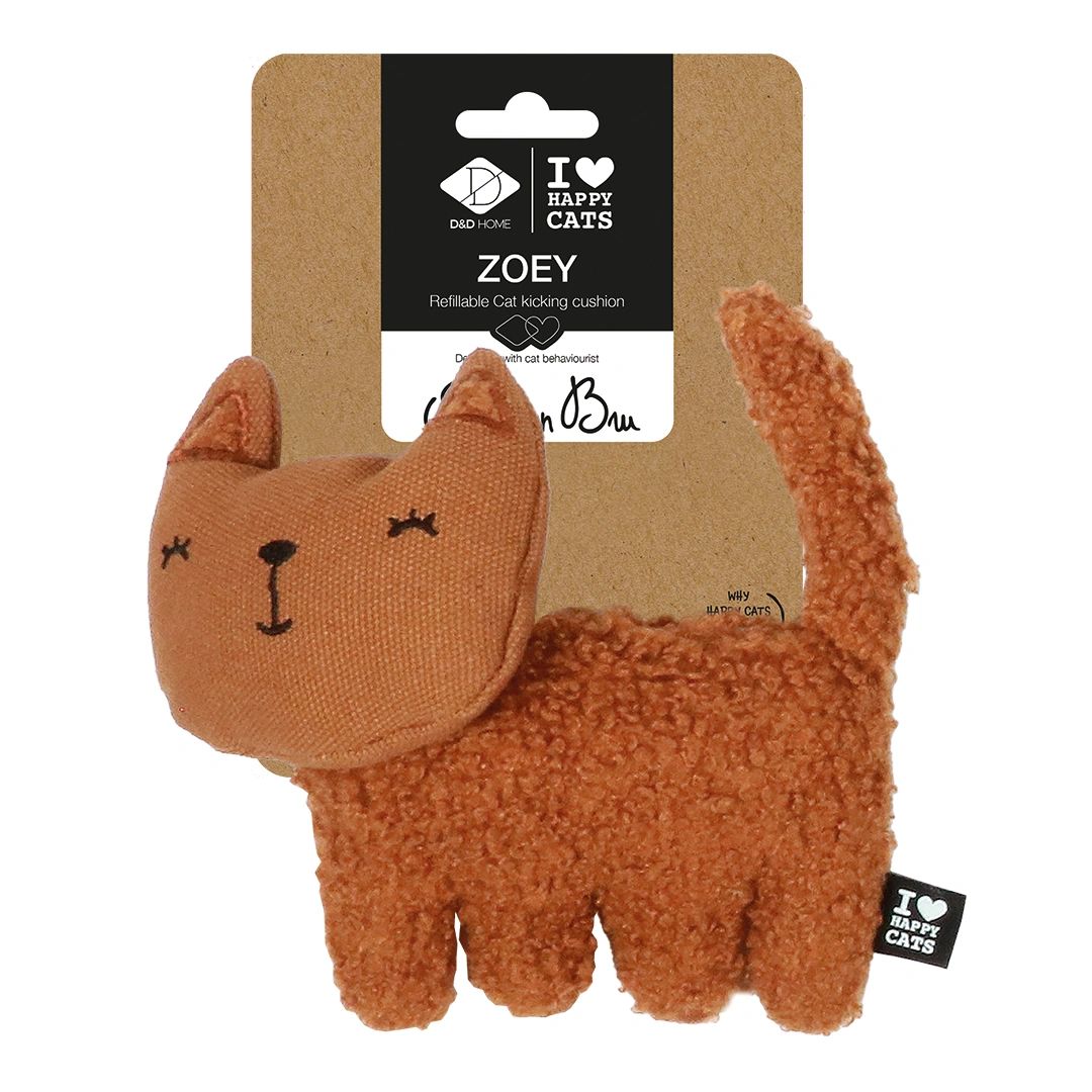 Zoey Refillable Cat Kicking Cushion Toy with Catnip Interactive Plush