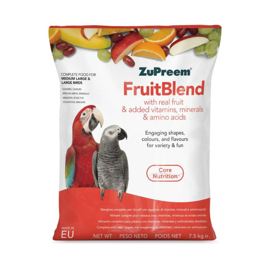 ZuPreem FruitBlend Medium/Large Birds 7.5kg | Complete Parrot Diet & Breeding Nutrition