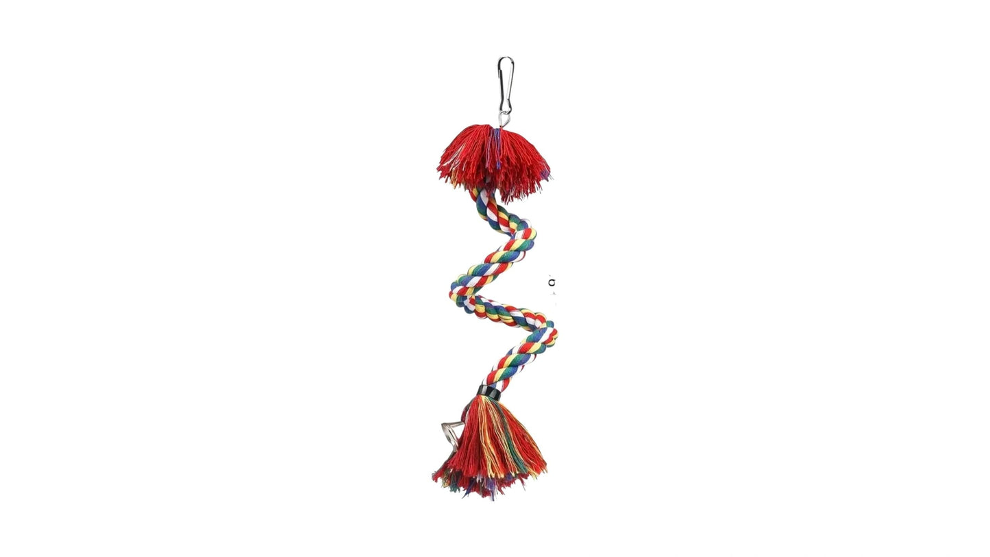 Spiral Rope Climbing Bird Toy With Bell, 50cm Bird - Parrot Toy