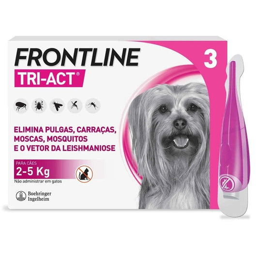 Frontline Tri-Act Flea & Tick Treatment Dogs 2-5kg 3 Pipettes