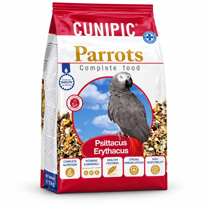Cunipic Premium complete parrot food 3kg bag with mixed seeds and grains