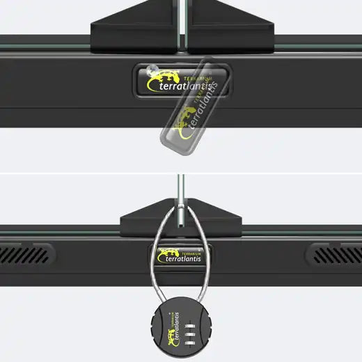 Terratlantis Smart Line aquaterrarium removable front-door locking detail