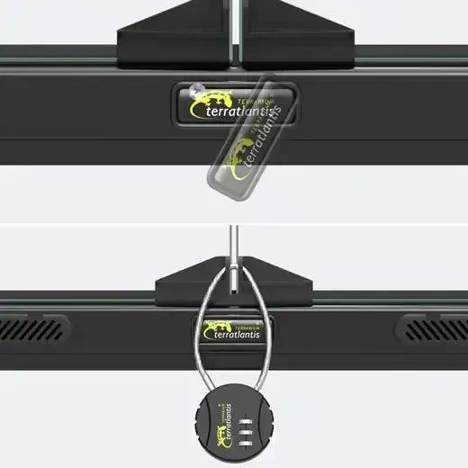 Terratlantis Smart Line aquaterrarium removable front-door locking detail