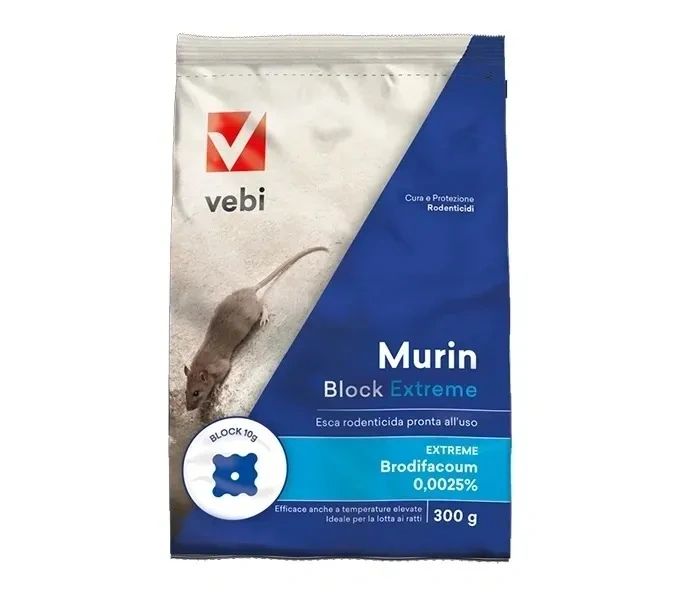 Vebi Murin Block Extreme Rodent Bait - 300g (Blue)