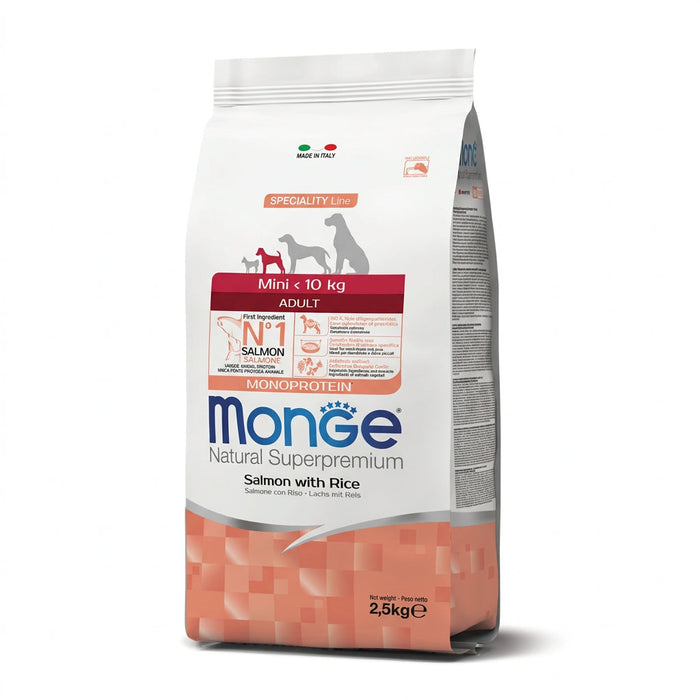 Monge Mini Adult Salmon with Rice Dry Dog Food 2.5kg