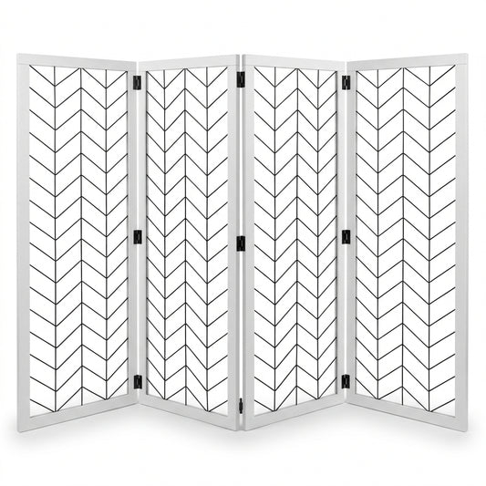 Pawise white freestanding foldable four-panel pet gate 183 by 71cm