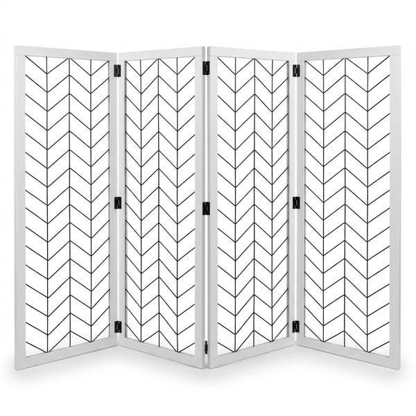 Pawise white freestanding foldable four-panel pet gate 183 by 71cm