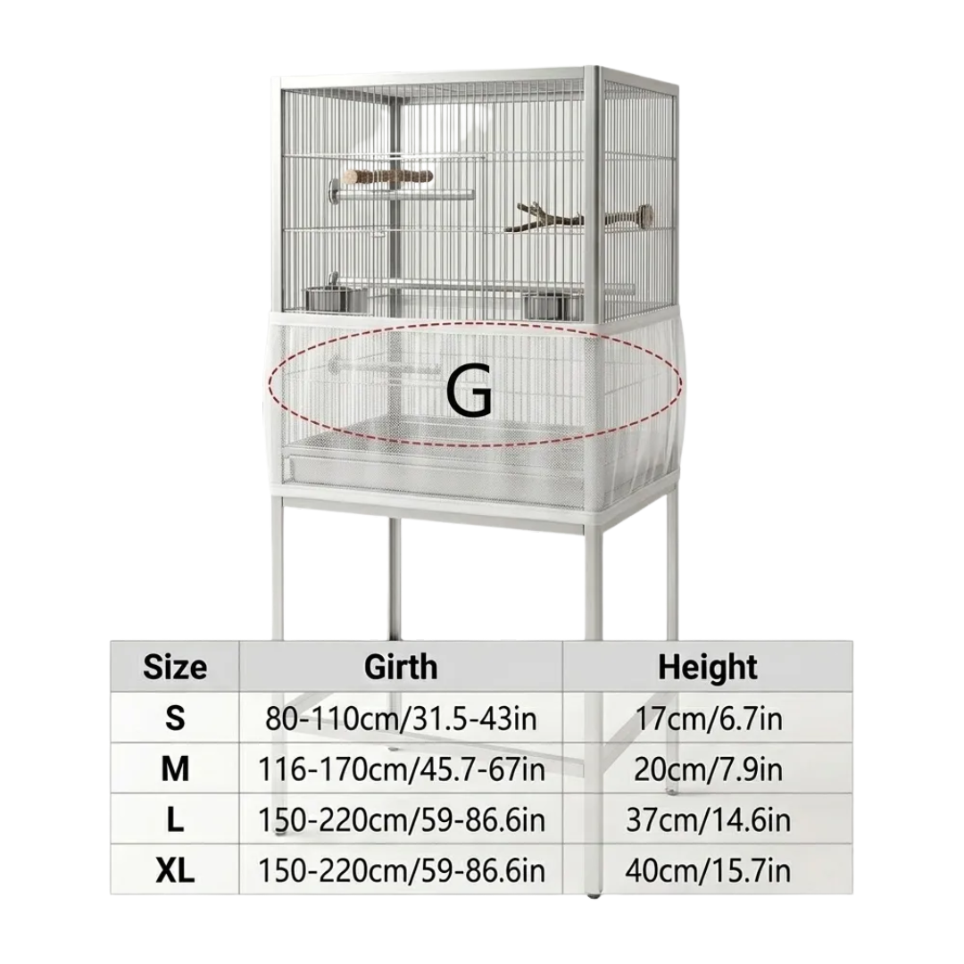 Premium White Mesh Bird Cage Seed Catcher – Medium
