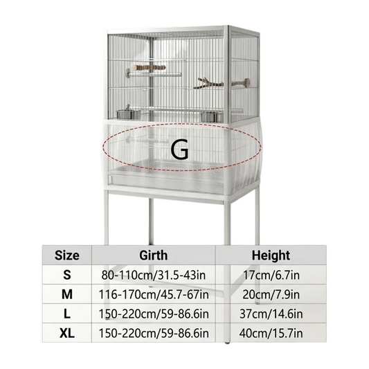 Premium White Mesh Bird Cage Seed Catcher – Large
